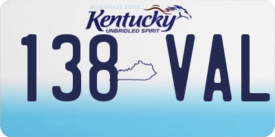 KY license plate 138VAL