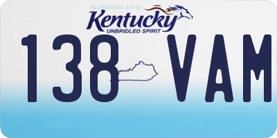 KY license plate 138VAM