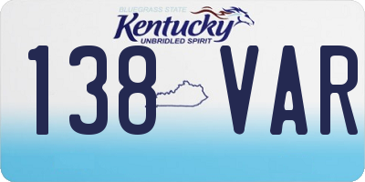 KY license plate 138VAR