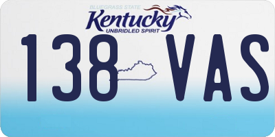 KY license plate 138VAS