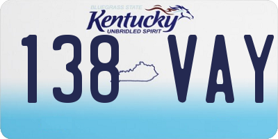 KY license plate 138VAY