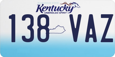KY license plate 138VAZ