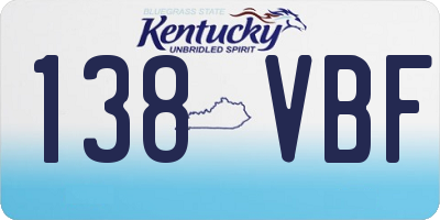 KY license plate 138VBF