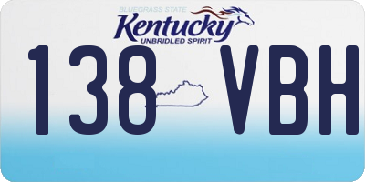 KY license plate 138VBH