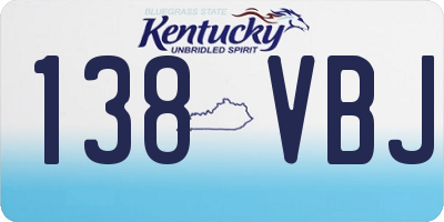 KY license plate 138VBJ