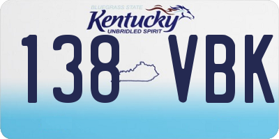 KY license plate 138VBK