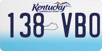 KY license plate 138VBO