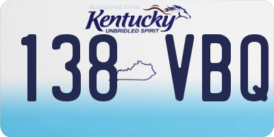 KY license plate 138VBQ