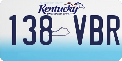 KY license plate 138VBR