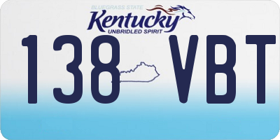 KY license plate 138VBT