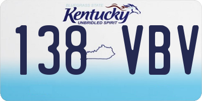 KY license plate 138VBV