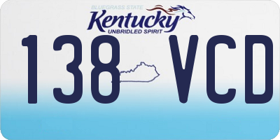 KY license plate 138VCD