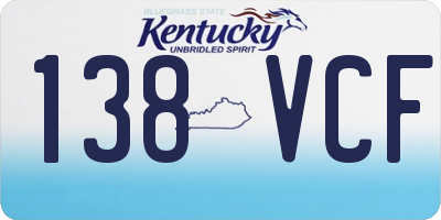 KY license plate 138VCF