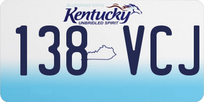 KY license plate 138VCJ