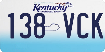 KY license plate 138VCK