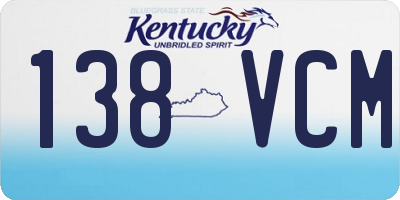 KY license plate 138VCM