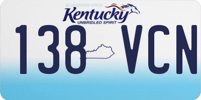 KY license plate 138VCN