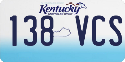 KY license plate 138VCS