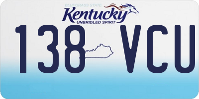 KY license plate 138VCU