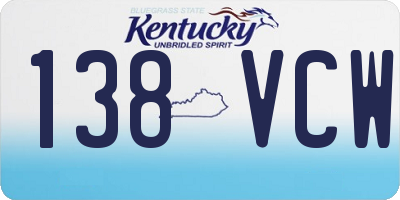 KY license plate 138VCW