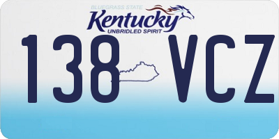 KY license plate 138VCZ