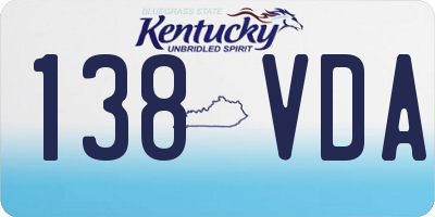 KY license plate 138VDA