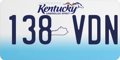KY license plate 138VDN