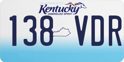 KY license plate 138VDR