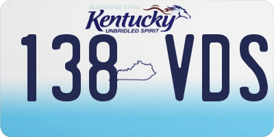 KY license plate 138VDS
