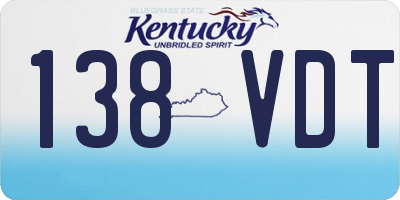 KY license plate 138VDT