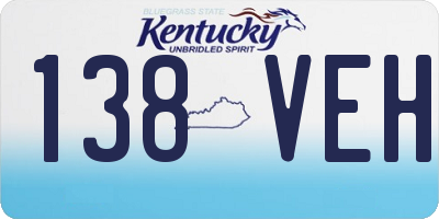 KY license plate 138VEH