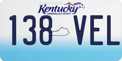 KY license plate 138VEL