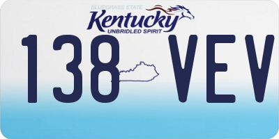 KY license plate 138VEV