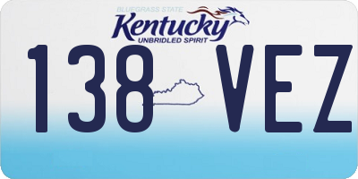 KY license plate 138VEZ