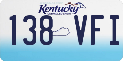KY license plate 138VFI