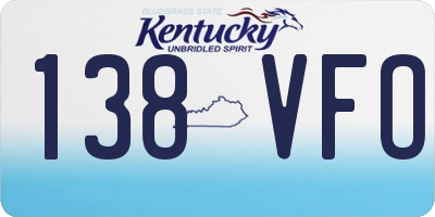 KY license plate 138VFO