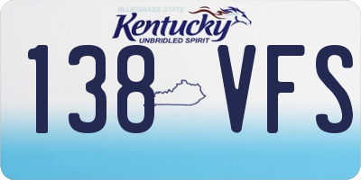 KY license plate 138VFS