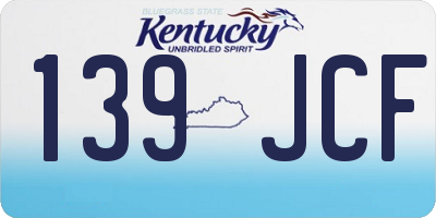 KY license plate 139JCF