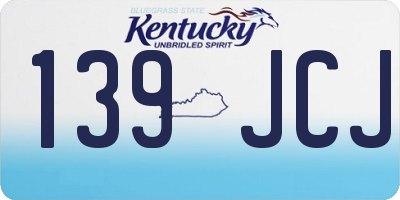 KY license plate 139JCJ