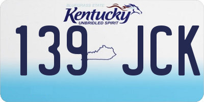 KY license plate 139JCK