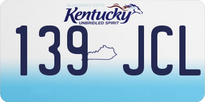 KY license plate 139JCL