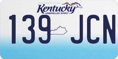 KY license plate 139JCN