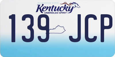 KY license plate 139JCP