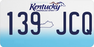 KY license plate 139JCQ