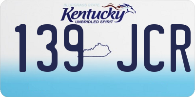 KY license plate 139JCR