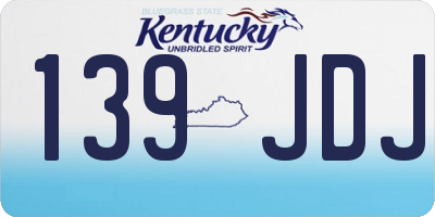 KY license plate 139JDJ