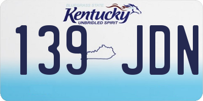KY license plate 139JDN