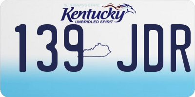 KY license plate 139JDR
