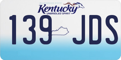KY license plate 139JDS