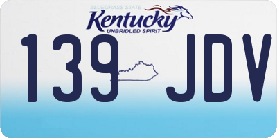 KY license plate 139JDV